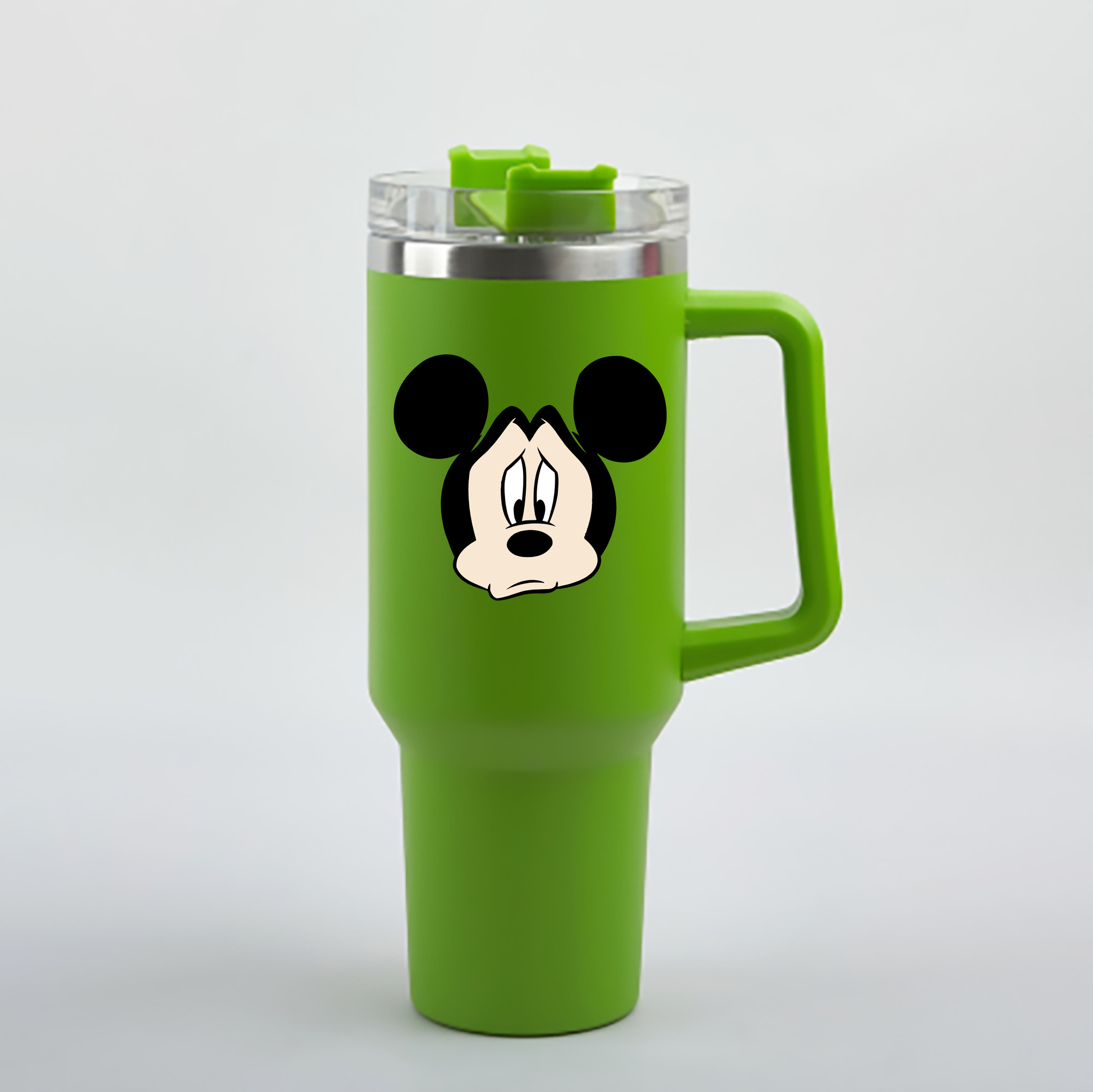 （画像用） ミッキーマウス Mickey Mouse 1200mL車用タンブラー - クリスタルステッカー（プラスチックストロー付き）